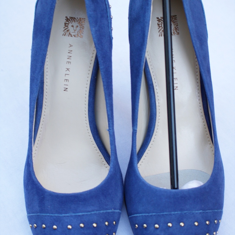 AK Anne Klein Qadira Suede Pumps with Studs, Blue